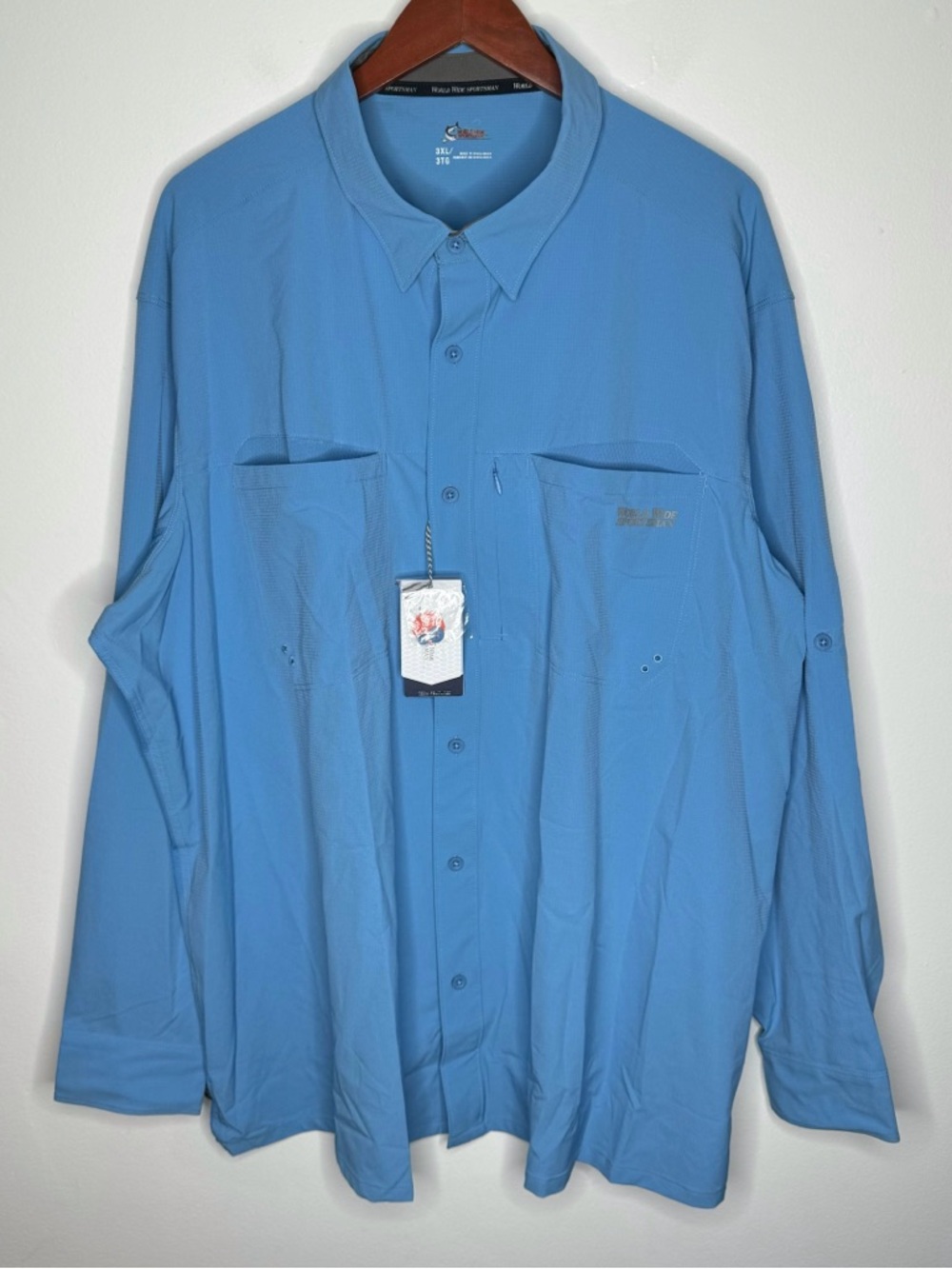 NWT World Wide Sportsman Performance Fishing Shirt Vented UPF Outdoor Button Up - Picture 1 of 7